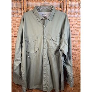 Outdoor By Hilton Men's Fishing Shirt Pockets Green Size 3XL
